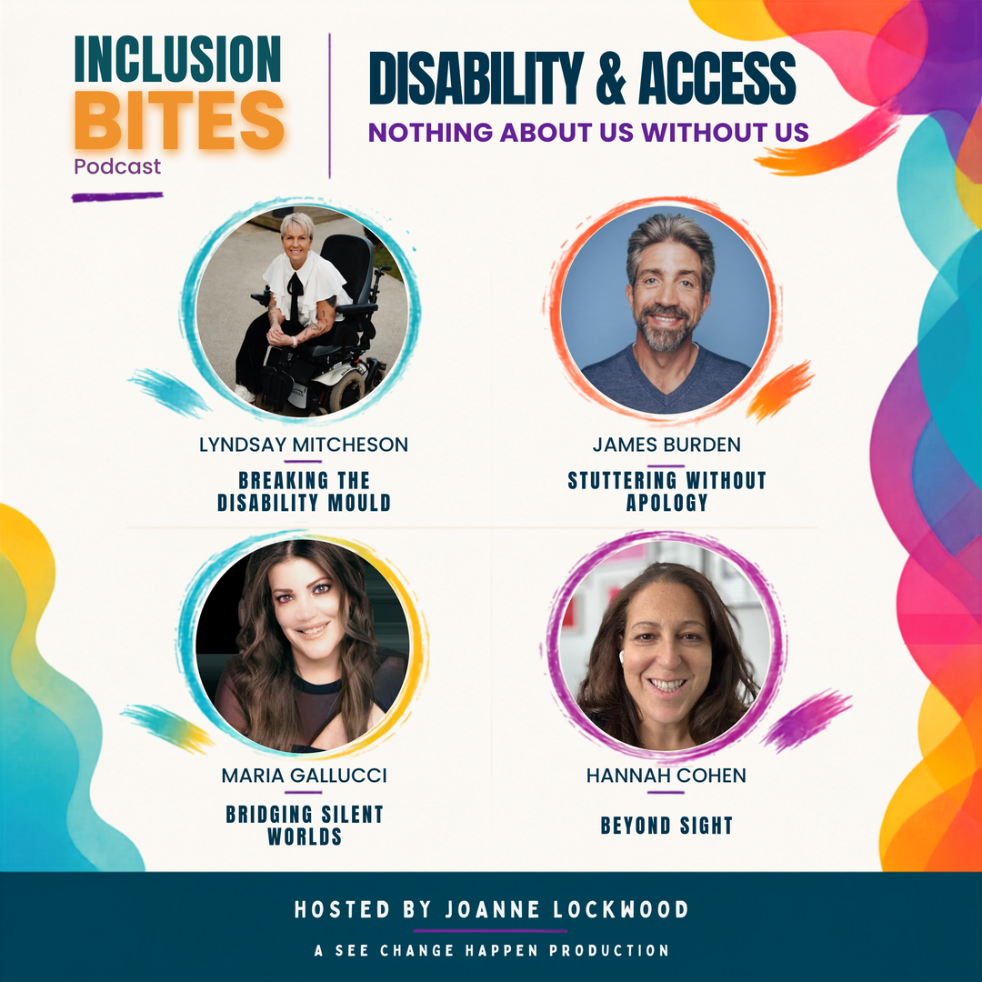 Disability & Access — four episode artworks