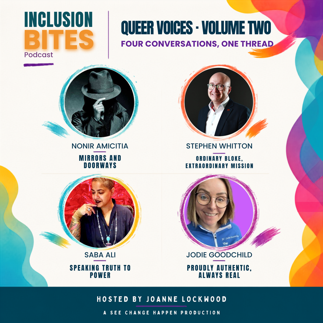 Queer Voices · Volume Two — four episode artworks